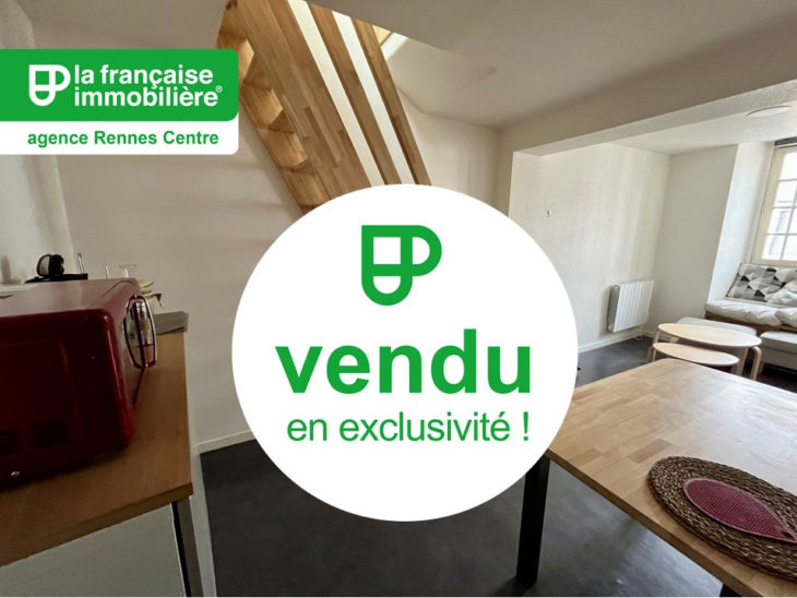 VENDU PAR L’AGENCE ! Exclusivité ! A Vendre appartement Rennes Centre ville – type 1 bis en duplex de 25.36m² au sol et 18.01m² carrez – Appartement vendu loué - LFI-CENTRE-A-9948