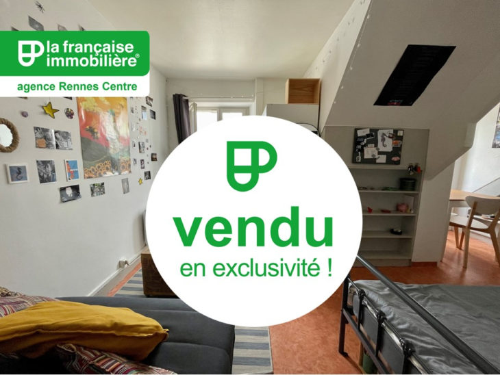 VENDU EN EXCLUSIVITE ! A Vendre appartement type 1 Rennes centre-ville – Les Halles  – Dernier étage avec mansarde et cave. Loué non meublé - LFI-CENTRE-A-11816